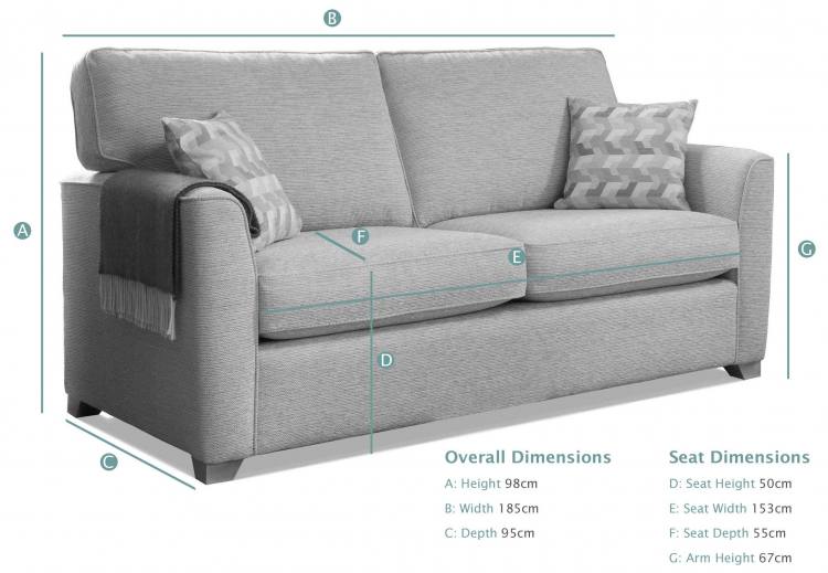 Rome 3 Seater Sofa Bed