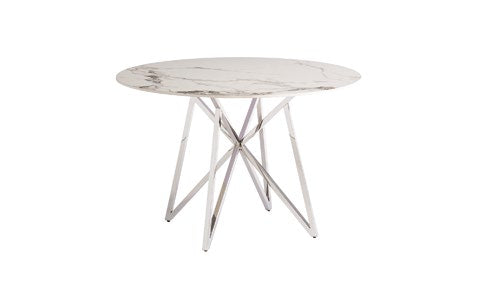 Jennis Marble White 1.2m Round Dining Table