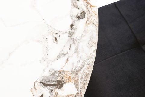 Jennis Marble White 1.2m Round Dining Table