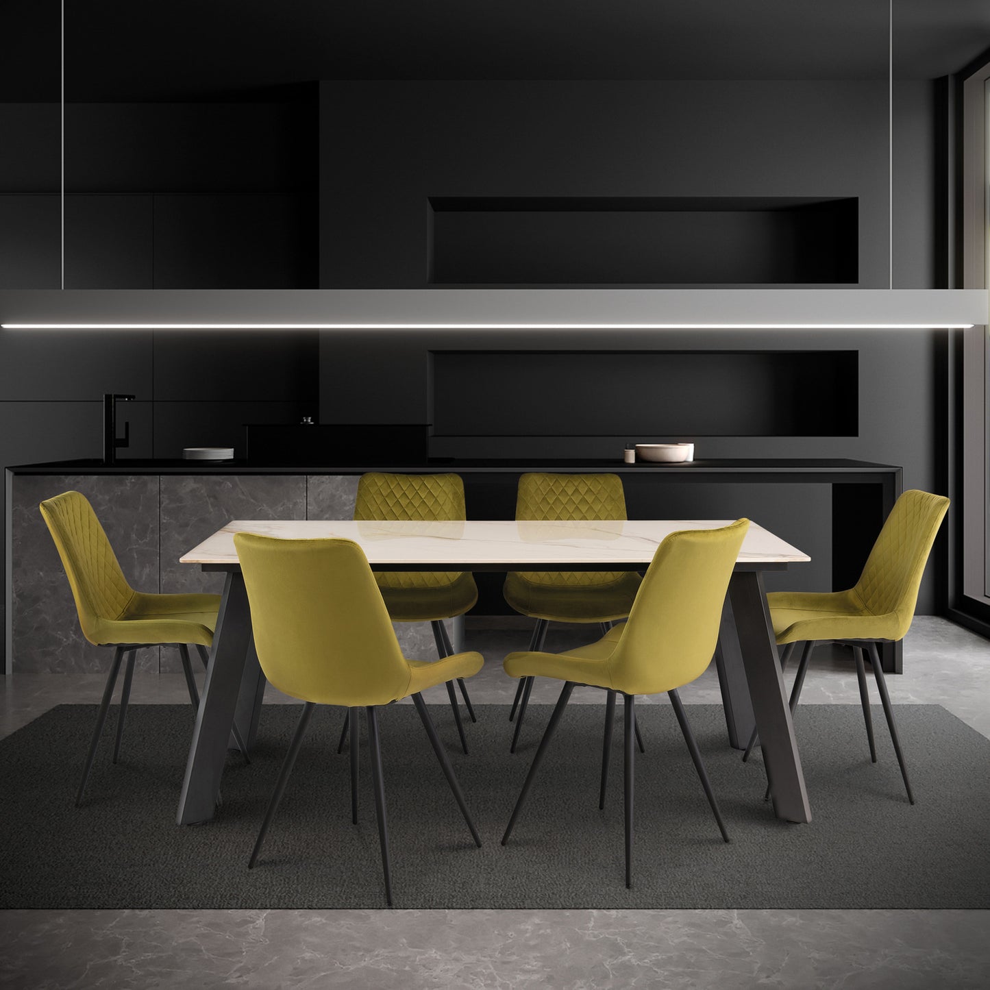Mabel Velvet Dining Chair Olive