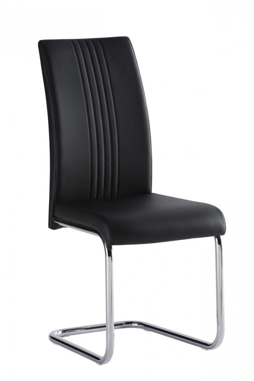 Monaco Cantilever Leather Chair Black