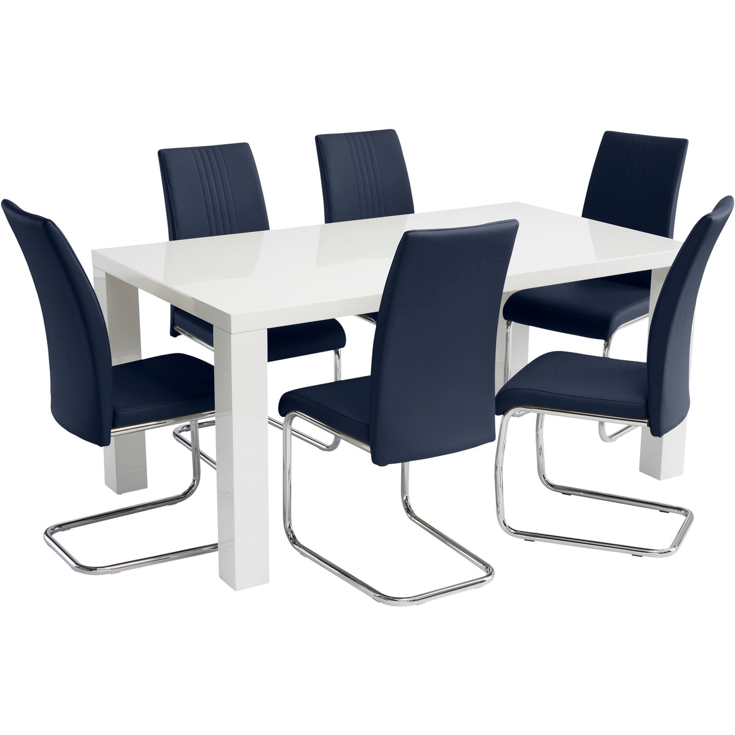 Monaco Cantilever Leather Chair Blue