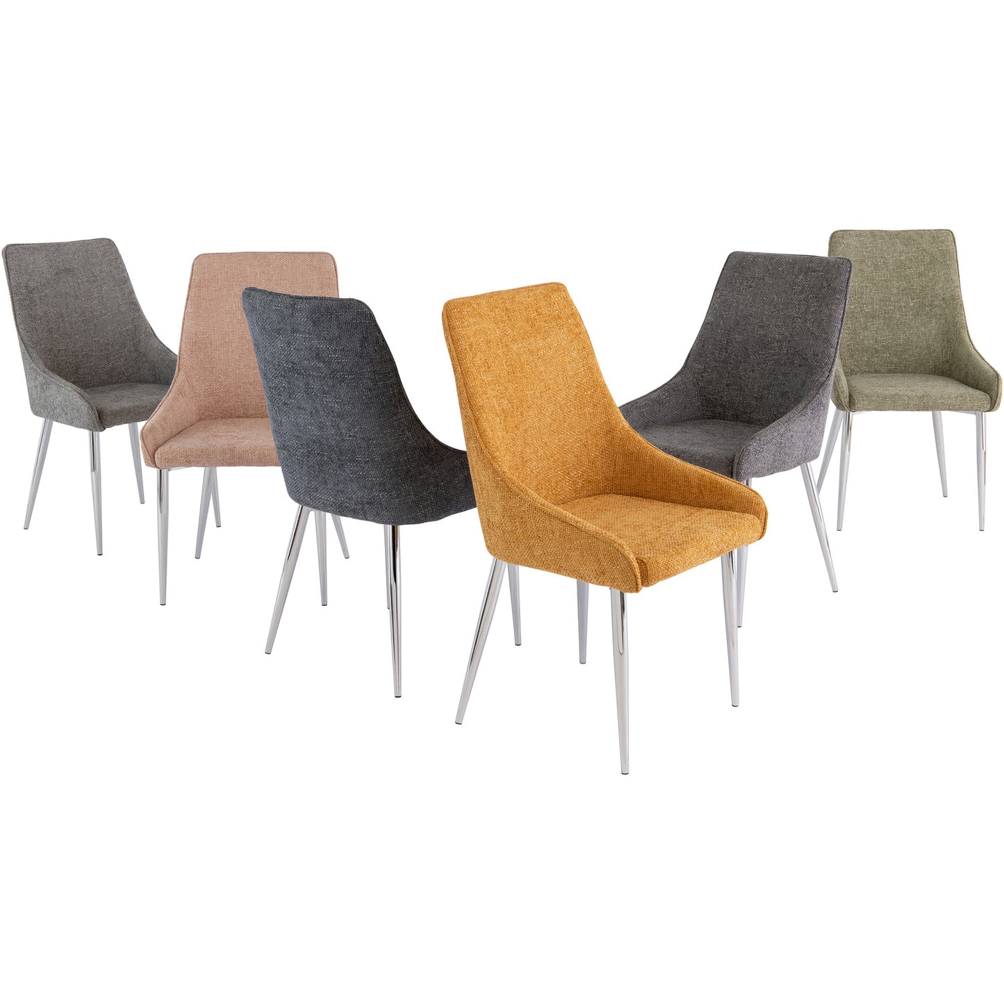 Rhone Textured Fabric Dining Chair Graphite