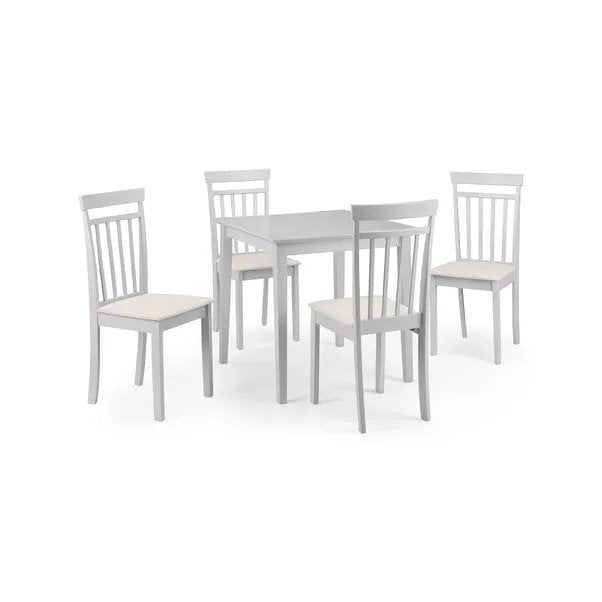 Rufford 80-120cm Grey Dining Table and 4 Grey Coast Chairs