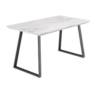 Waverley White Marble Grey Leg 1.4m Dining Table