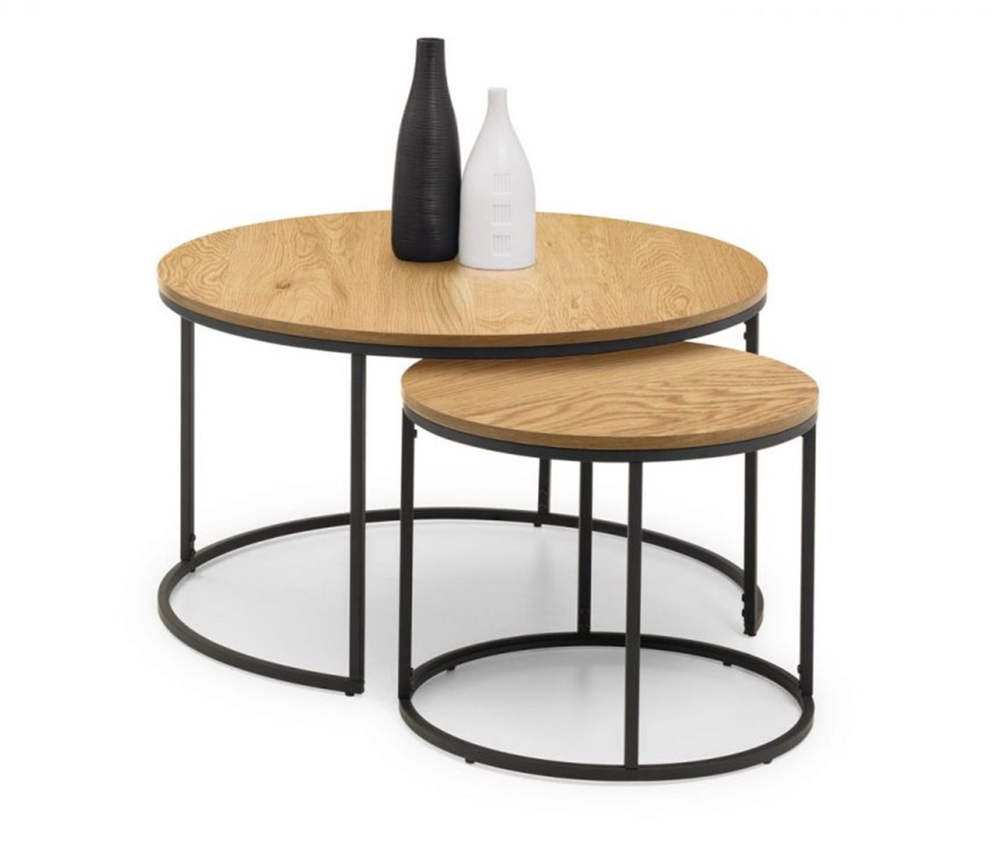 Bellini Oak Round Nest Coffee Tables in Oak