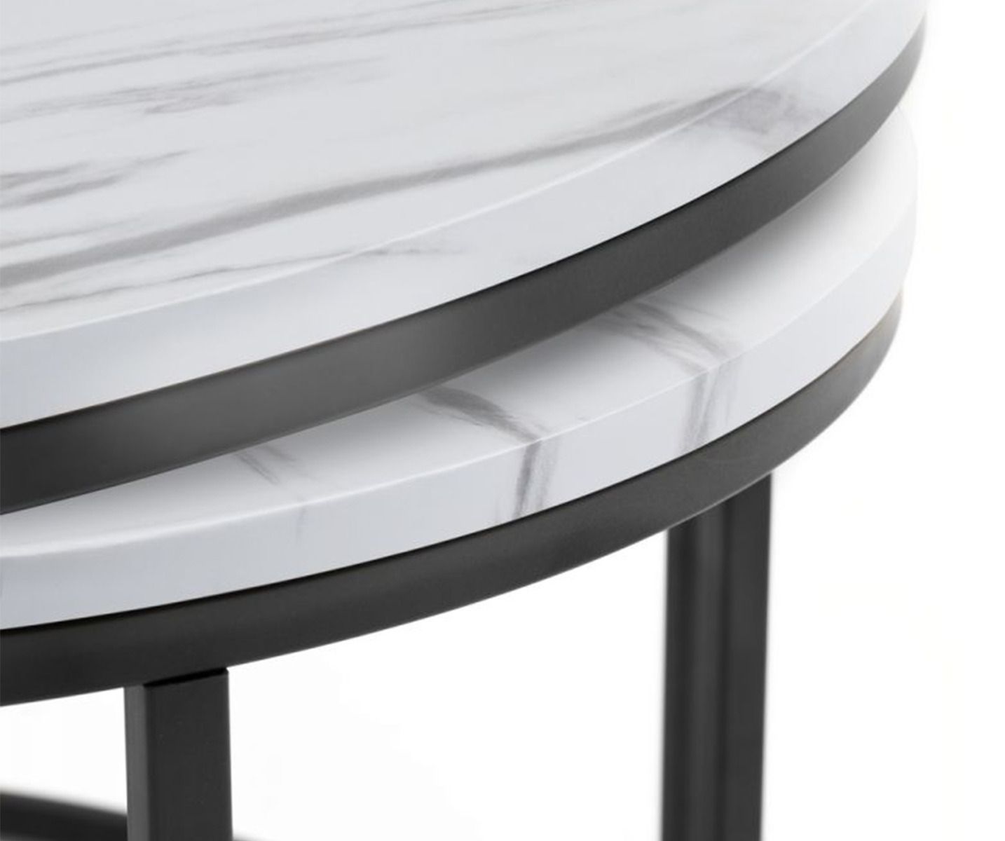 Bellini Round Nest Coffee Tables in White Marble