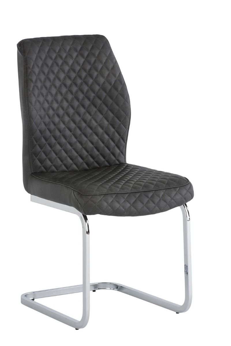 Capri Grey Leather Dining Chair