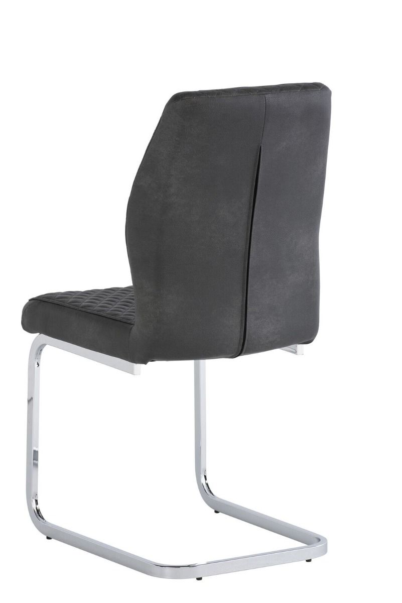 Capri Grey Leather Dining Chair