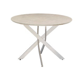 Carpi 1.07m Round Table Natural Look Chrome legs