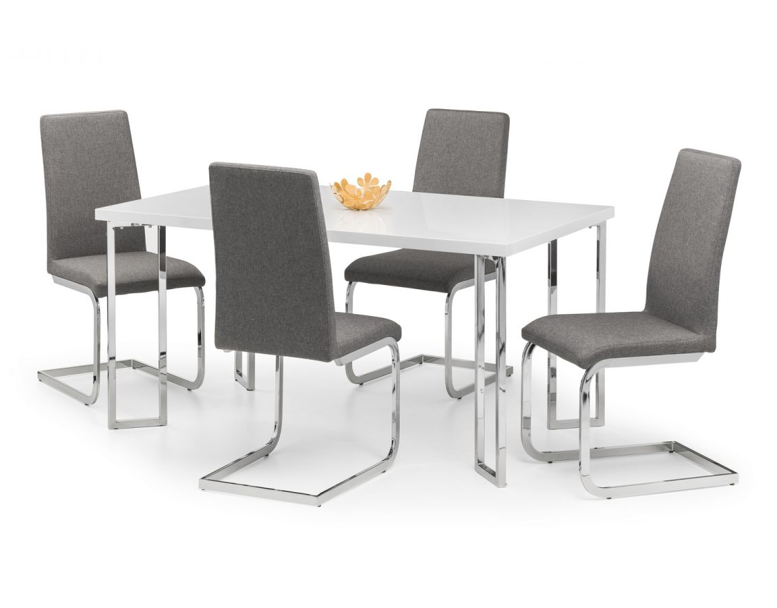 Manhattan High Gloss Dining Table + 4 Roma Chairs