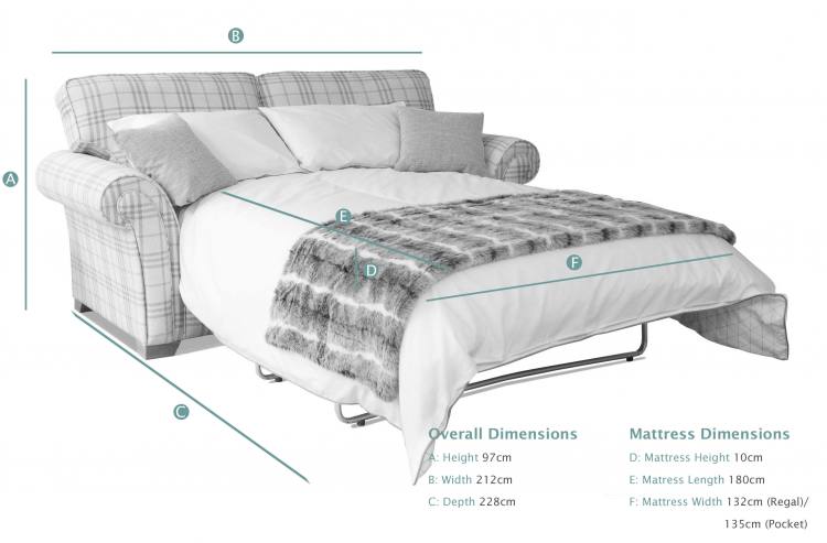 Los Angeles 3 Seater Sofa Bed