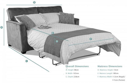 Rome 2 Seater Sofa Bed
