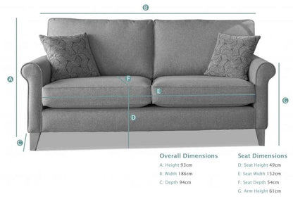 Prague 3 Seater Sofa Bed