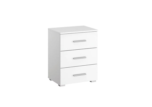 Alabama 3 Drawer Bedside Chest Alpine White