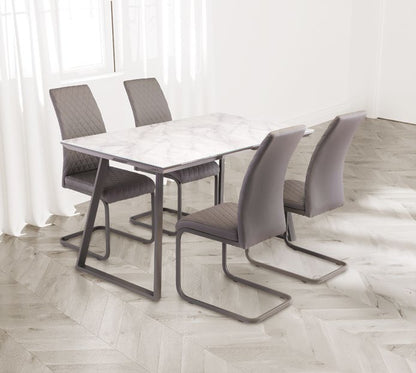 Alden Grey Marble Grey Legs 1.4m Dining Table