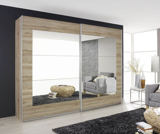 Alegro Sanremo Oak 2 Door Sliding Wardrobe with Mirror