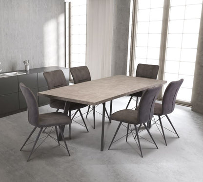 Amalfi Concrete Look Grey Leg 1.6m (+0.4m) Extending Dining Table