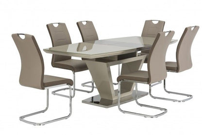 Aspen Latte Faux Leather Dining Chair