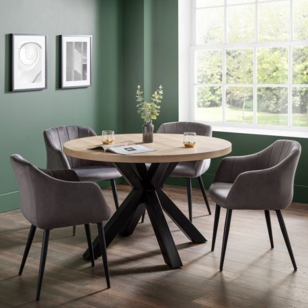 Berwick 1.2m Round Dining Table and 4 Hobary Chairs