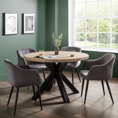Berwick 1.2m Round Dining Table and 4 Hobary Chairs
