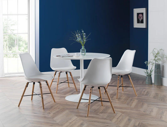 Blanco Round White Pedestal Table