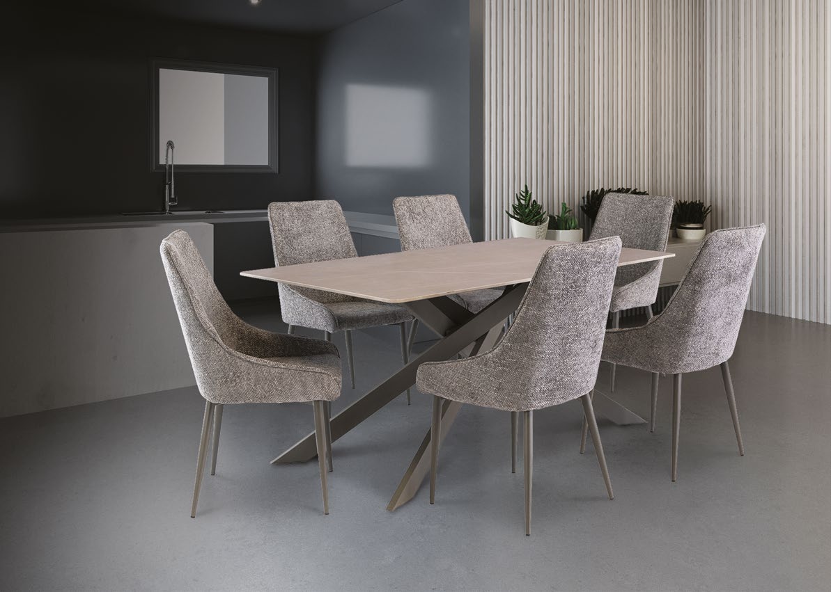 Camilla Matt Grey With Grey Legs 1.6m Dining Table