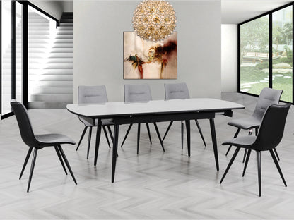 Cassino 160cm Automatic Extension Dining Set with 6 Cassino Dining Chairs