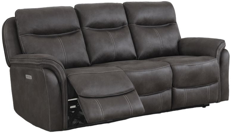 Claremont Grey 3 Seater Recliner Sofa, Velvet Fabric