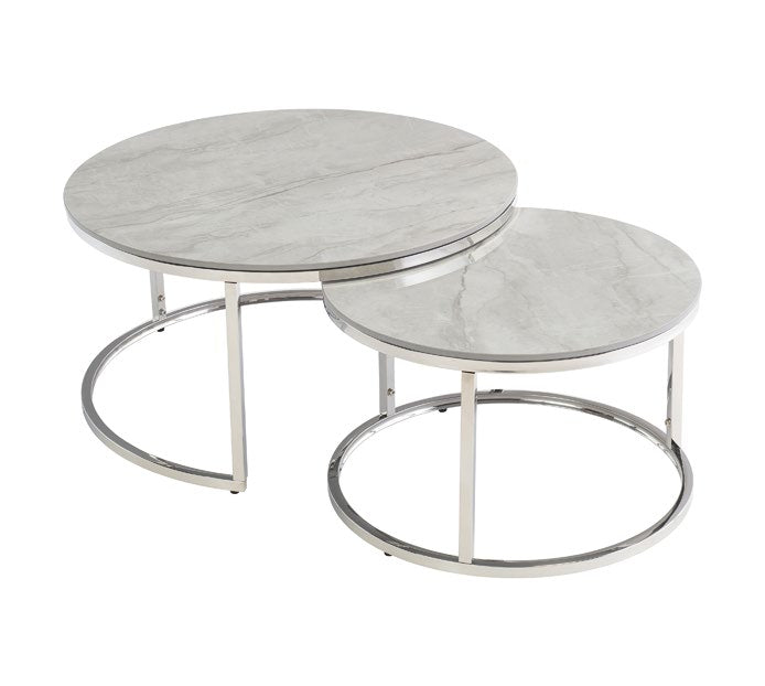 Hanson Vilas Grey Round Coffee Table Set