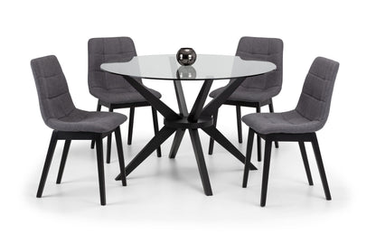 Hayden Panelled Dining Chair Grey Linen