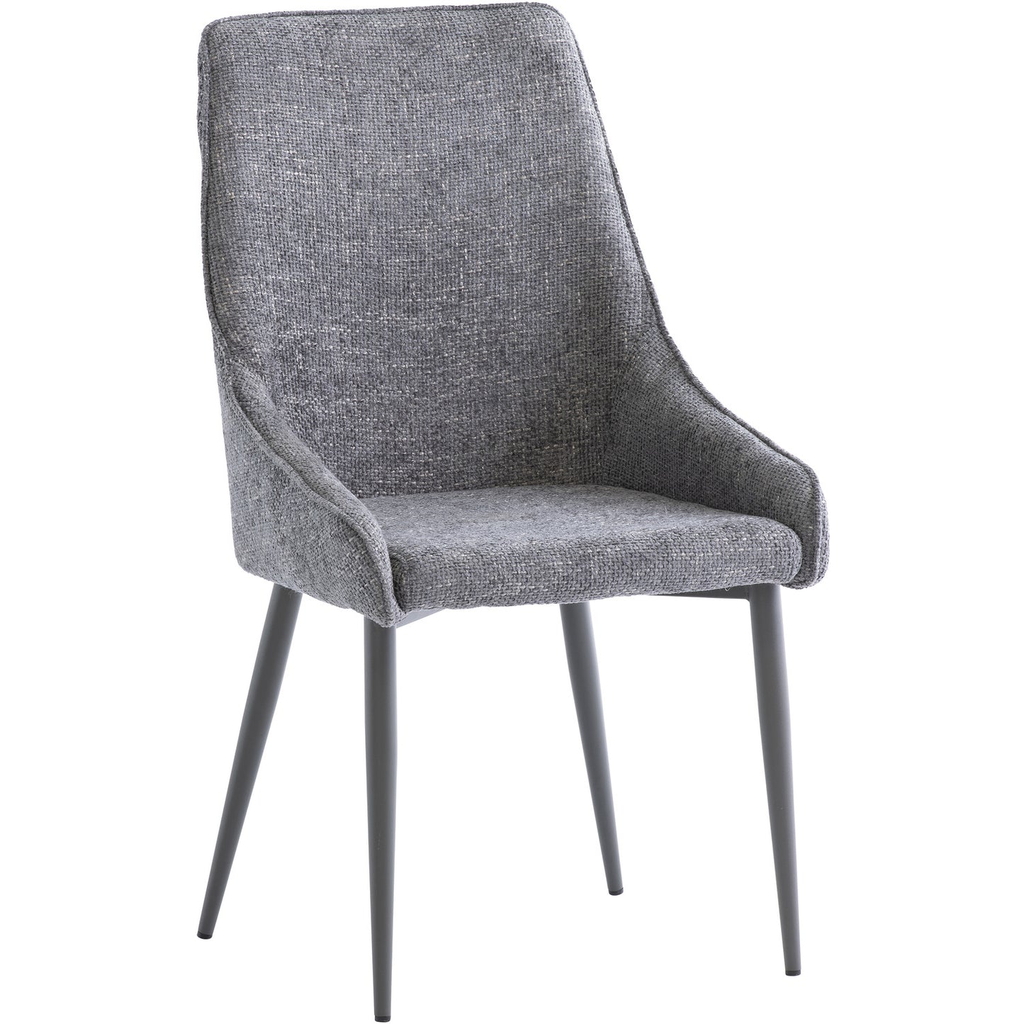 Jemma Textured Fabric Dining Chair - Graphite with Grey Leg