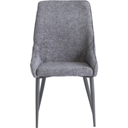 Jemma Textured Fabric Dining Chair - Graphite with Grey Leg