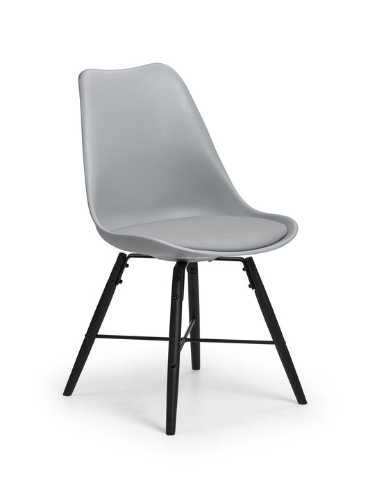 Kari Dining Chair Grey Seat Black Legs