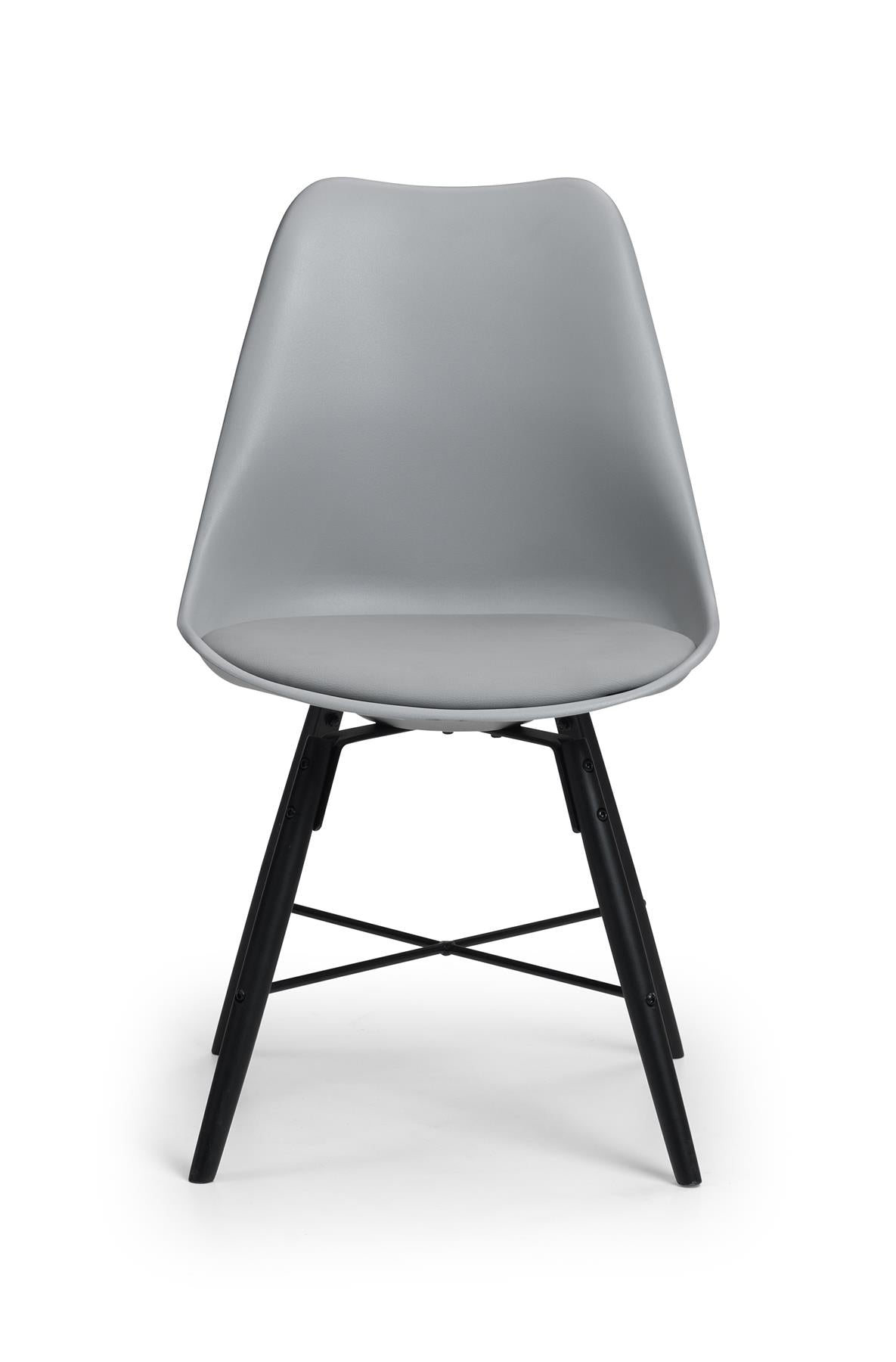 Kari Dining Chair Grey Seat Black Legs