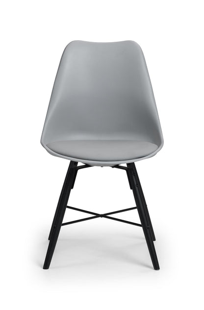 Kari Dining Chair Grey Seat Black Legs