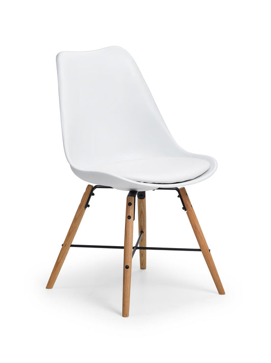 Kari Dining Chair White Seat Oak Legs
