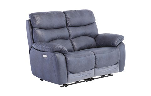 Lisbon Blue 2 Seater Electric Recliner Sofa