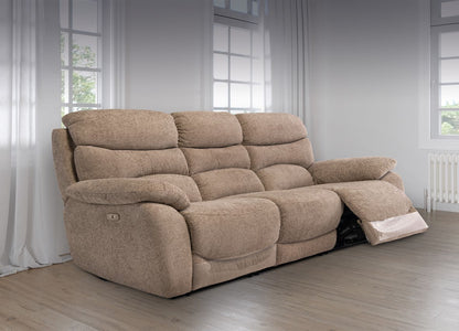 Lisbon Sand 2 Seater Electric Recliner Sofa