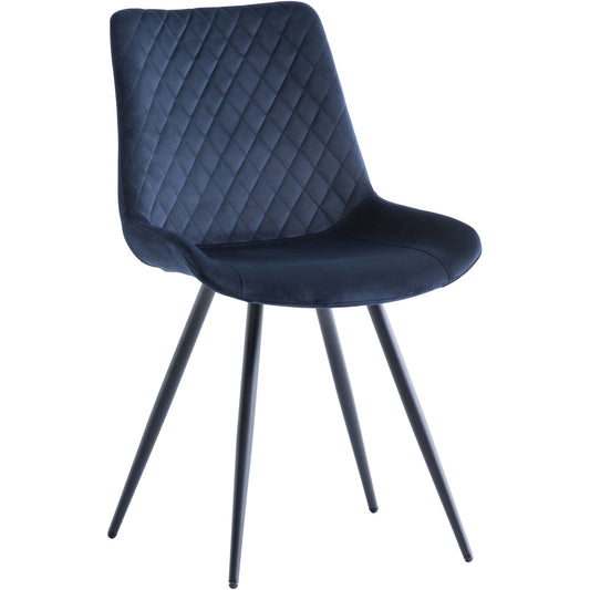 Mabel Velvet Dining Chair Deep Blue