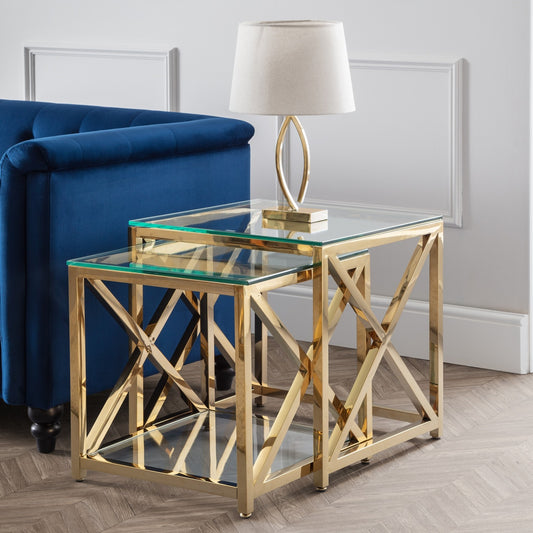 Miami Nest of Tables Gold