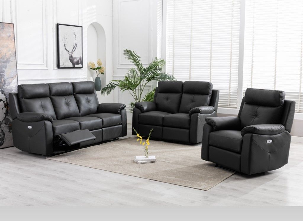 Milano Anthracite Leather 2 Seater Electric Sofa