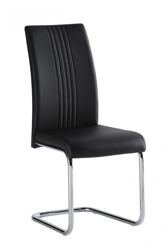 Monaco Cantilever Leather Chair Black