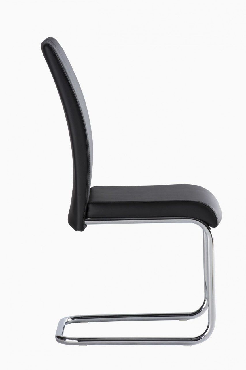 Monaco Cantilever Leather Chair Black
