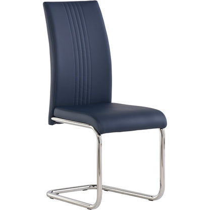 Monaco Cantilever Leather Chair Blue