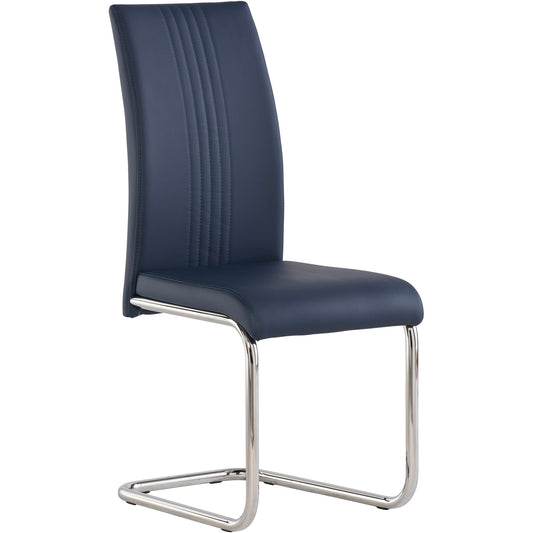 Monaco Cantilever Leather Chair Blue