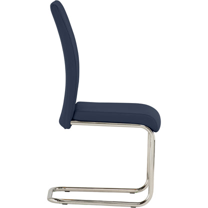Monaco Cantilever Leather Chair Blue