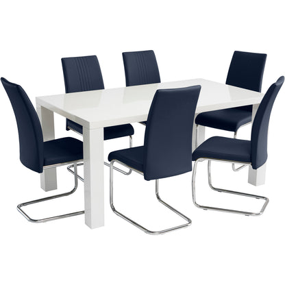 Monaco Cantilever Leather Chair Blue