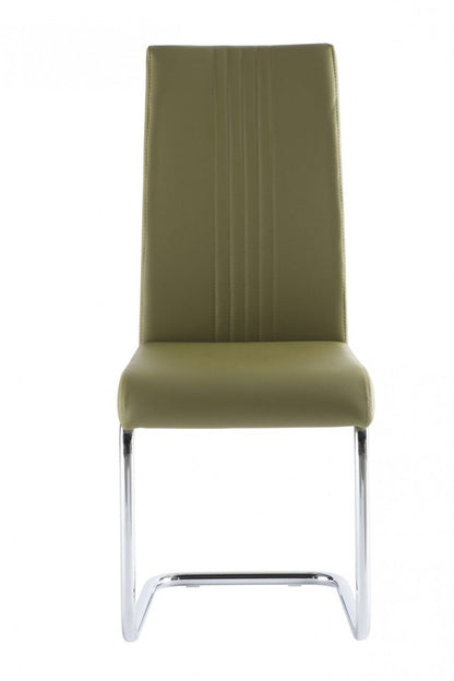Monaco Cantilever Leather Chair Olive