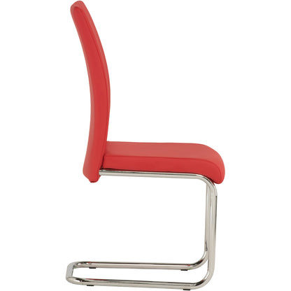 Monaco Cantilever Leather Chair Pillar Red